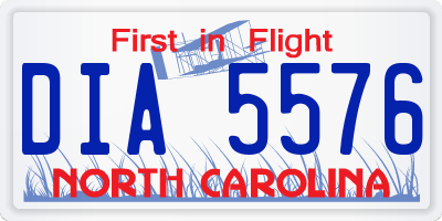 NC license plate DIA5576