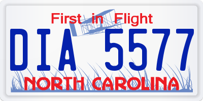 NC license plate DIA5577
