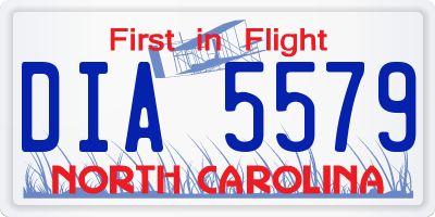 NC license plate DIA5579
