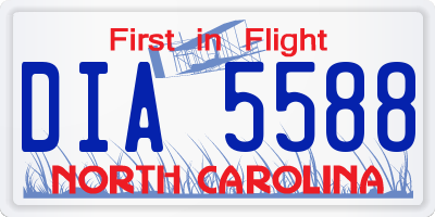 NC license plate DIA5588