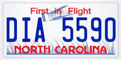 NC license plate DIA5590