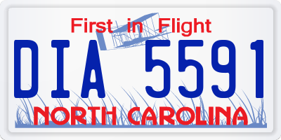 NC license plate DIA5591
