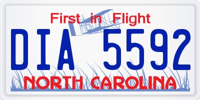 NC license plate DIA5592