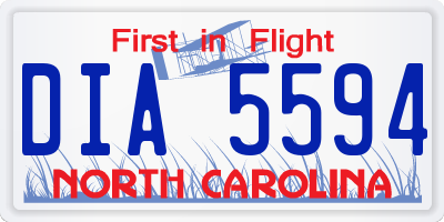 NC license plate DIA5594