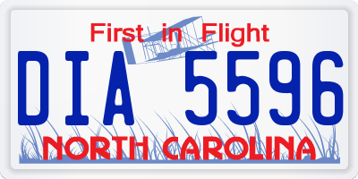 NC license plate DIA5596
