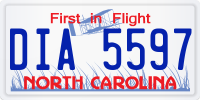 NC license plate DIA5597
