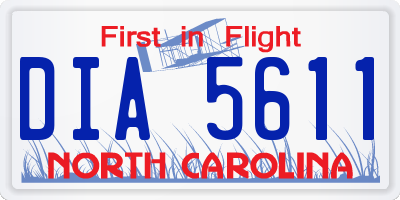 NC license plate DIA5611