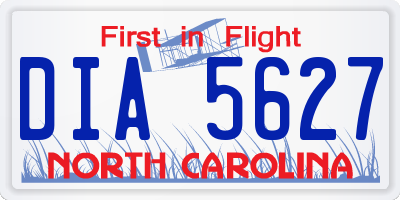 NC license plate DIA5627