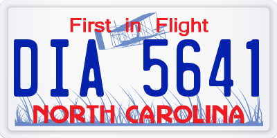 NC license plate DIA5641