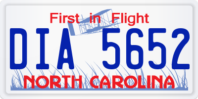 NC license plate DIA5652