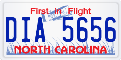 NC license plate DIA5656