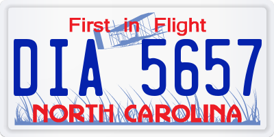 NC license plate DIA5657