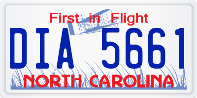 NC license plate DIA5661