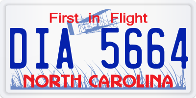 NC license plate DIA5664
