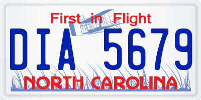 NC license plate DIA5679