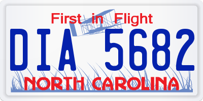NC license plate DIA5682