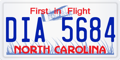 NC license plate DIA5684
