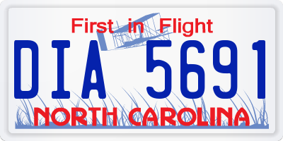 NC license plate DIA5691