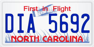 NC license plate DIA5692
