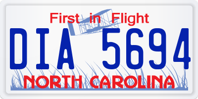 NC license plate DIA5694