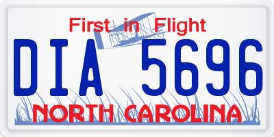 NC license plate DIA5696