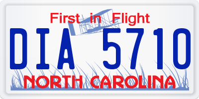 NC license plate DIA5710