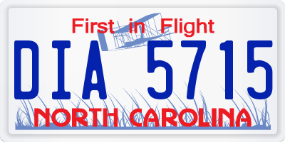 NC license plate DIA5715