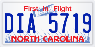 NC license plate DIA5719
