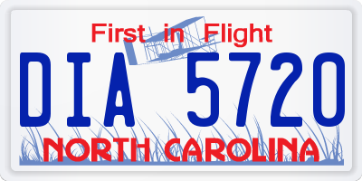 NC license plate DIA5720