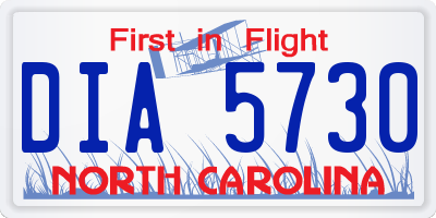 NC license plate DIA5730