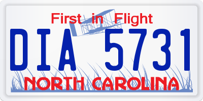 NC license plate DIA5731