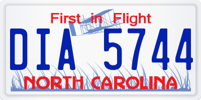 NC license plate DIA5744