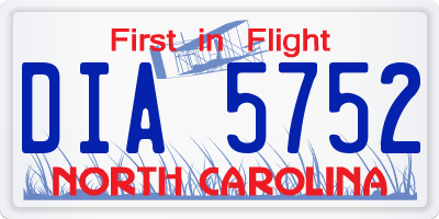 NC license plate DIA5752