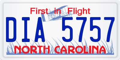 NC license plate DIA5757