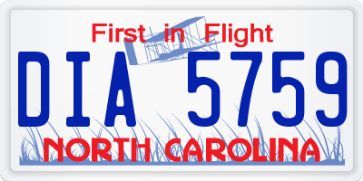 NC license plate DIA5759