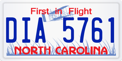 NC license plate DIA5761