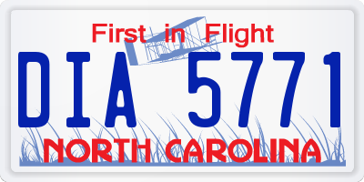 NC license plate DIA5771
