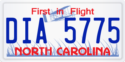 NC license plate DIA5775