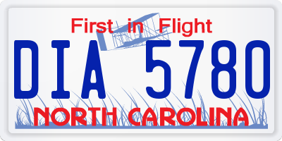 NC license plate DIA5780