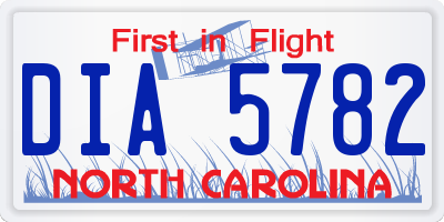 NC license plate DIA5782
