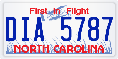 NC license plate DIA5787