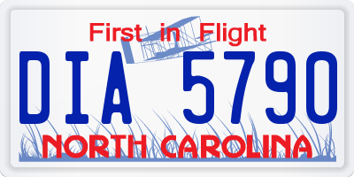 NC license plate DIA5790