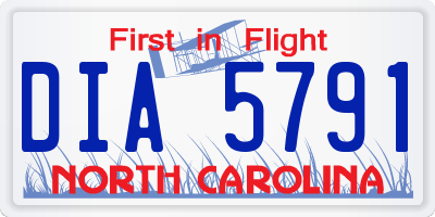 NC license plate DIA5791