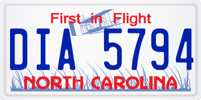 NC license plate DIA5794