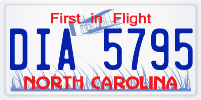NC license plate DIA5795