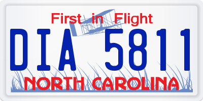 NC license plate DIA5811