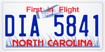 NC license plate DIA5841