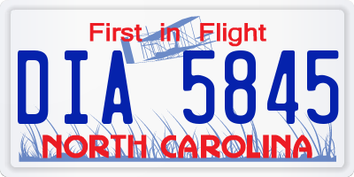 NC license plate DIA5845