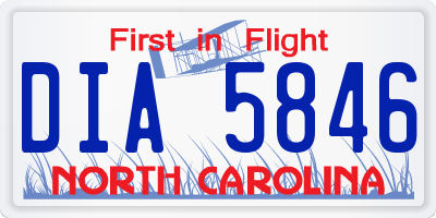 NC license plate DIA5846