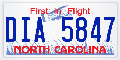 NC license plate DIA5847